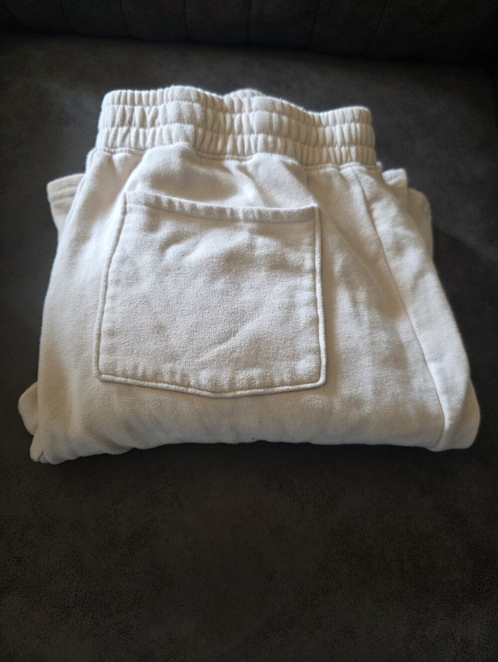 Hollister Co. Cream Elastic-Waist Sweatpants